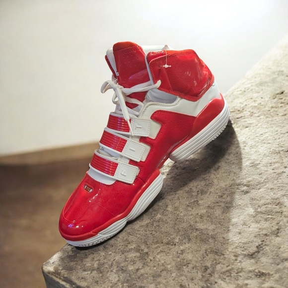 Adidas Men's Bold Red and White Athletic Sneakers - Picture 3 of 3